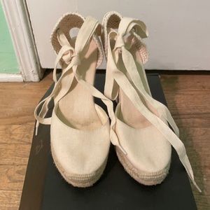 Soludos Cream espadrilles wedges worn twice size 7.5